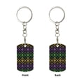 thumbnail image 1 of Uemuo Mardi Gra Geometric Pattern Rectangular Metal Keychain - Durable, Stylish, and Personalized Key Ring for Men and Women,Engraved Keychain,Gift Slim Sturdy Keychain, 1 of 7