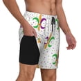 thumbnail image 1 of Uemuo Mardi Gras Carnival1 Pattern Mens Swim Trunks Quick Dry Board Shorts with Mesh Lining, Stretch Beach Shorts Quick Dry No-Chafing Board Shorts-, 1 of 9