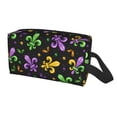 thumbnail image 1 of Uemuo Mardi Gras Carnival4 Pattern Portable Toiletry Bags with Handle, Waterproof travel Make up Bags for Women, Large Capacity Travel Cosmetic Bags, 1 of 9