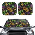 thumbnail image 1 of Uemuo Mardi Gras Surface Printed 2 PCS Car Windshield Sun Shade, Auto Sun Heat and UV Rays Blocker, Foldable Automotive Front Window Sunshade Protector, 1 of 7