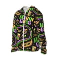 thumbnail image 1 of Uemuo Mardi Gras3 Pattern Women's Full Zip UPF 50+ Sun Protection Hoodie Jacket Long Sleeve Sun Shirt Hiking Outdoor Performance with Pockets-Medium, 1 of 9