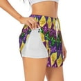 thumbnail image 1 of Uemuo Mardi Gras4 Pattern Women's Athletic Shorts High Waisted Running Shorts with Liner Pockets Gym Elastic Workout Shorts-Medium, 1 of 9