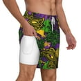 thumbnail image 1 of Uemuo Mardi Gras7 Pattern Mens Swim Trunks Quick Dry Board Shorts with Mesh Lining, Stretch Beach Shorts Quick Dry No-Chafing Board Shorts-Large, 1 of 9
