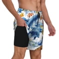 thumbnail image 1 of Uemuo Marine Animals Pattern Mens Swim Trunks Quick Dry Board Shorts with Mesh Lining, Stretch Beach Shorts Quick Dry No-Chafing Board Shorts-Medium, 1 of 9
