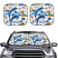 thumbnail image 1 of Uemuo Marine Animals Printed 2 PCS Car Windshield Sun Shade, Auto Sun Heat and UV Rays Blocker, Foldable Automotive Front Window Sunshade Protector, 1 of 7