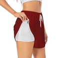 thumbnail image 1 of Uemuo Maroon Pattern Women's Athletic Shorts High Waisted Running Shorts with Liner Pockets Gym Elastic Workout Shorts-Medium, 1 of 9