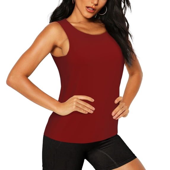 Uemuo Maroon Pattern Workout Tank Tops for Women Breathable Moisture-wicking tank top Sleeveless Running Loose Fit Yoga Tops Active Shirts Sports Gym Exercise