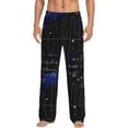 thumbnail image 1 of Uemuo Mathematica Science Pattern Men's Wide Leg Palazzo Lounge Pants with Pockets Light Weight Loose Comfy Casual Pajama Pants-XX-Large, 1 of 9