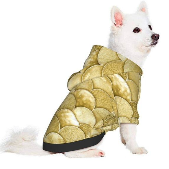 Uemuo Mermaid Fish Scale for Winter Dog Hoodie Sweatshirts with Pockets Warm Dog Clothes for Small Dogs Chihuahua-X-Small