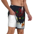 thumbnail image 1 of Uemuo Merry Christmas Elk Pattern Mens Swim Trunks Quick Dry Board Shorts with Mesh Lining, Stretch Beach Shorts Quick Dry No-Chafing Board Shorts-Small, 1 of 9