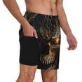 thumbnail image 1 of Uemuo Metal Evil Skull Pattern Mens Swim Trunks Quick Dry Board Shorts with Mesh Lining, Stretch Beach Shorts Quick Dry No-Chafing Board Shorts-X-Large, 1 of 9