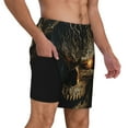 thumbnail image 1 of Uemuo Metal Evil Skull Pattern Mens Swim Trunks Quick Dry Board Shorts with Mesh Lining, Stretch Beach Shorts Quick Dry No-Chafing Board Shorts-, 1 of 9