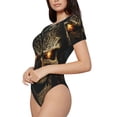 thumbnail image 1 of Uemuo Metal Evil Skull Pattern Women's One Piece Short Sleeve Swimsuit Rash Guard Surfing Modest Quick-drying Swimsuit Beach Essentials-, 1 of 9