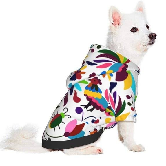 Uemuo Mexican Bright Style for Winter Dog Hoodie Sweatshirts with Pockets Warm Dog Clothes for Small Dogs Chihuahua-X-Small