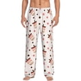 thumbnail image 1 of Uemuo Milk Tea Pattern Men's Wide Leg Palazzo Lounge Pants with Pockets Light Weight Loose Comfy Casual Pajama Pants-Medium, 1 of 9
