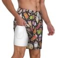 thumbnail image 1 of Uemuo Milk Tea Pattern Mens Swim Trunks Quick Dry Board Shorts with Mesh Lining, Stretch Beach Shorts Quick Dry No-Chafing Board Shorts-Large, 1 of 9