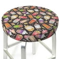 thumbnail image 1 of Uemuo Milk Tea Pattern Round Bar Stool Seat Covers Washable Stool Cushion Slipcover Elastic Bar Chair Covers-, 1 of 7