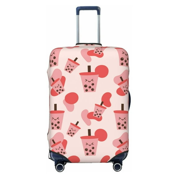 Uemuo Milk Tea Printed Washable Luggage Cover - Fashion Suitcase Protector Fits 18-32 Inch Luggage -X-Large