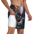 thumbnail image 1 of Uemuo Modern Abstract Colorful Skull Pattern Mens Swim Trunks Quick Dry Board Shorts with Mesh Lining, Stretch Beach Shorts Quick Dry No-Chafing Board Shorts-Medium, 1 of 9