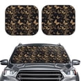 thumbnail image 1 of Uemuo Modern Golden Butterfly Printed 2 PCS Car Windshield Sun Shade, Auto Sun Heat and UV Rays Blocker, Foldable Automotive Front Window Sunshade Protector, 1 of 7