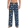 thumbnail image 1 of Uemuo Modern Modern Excavator Pattern Men's Wide Leg Palazzo Lounge Pants with Pockets Light Weight Loose Comfy Casual Pajama Pants-Small, 1 of 9