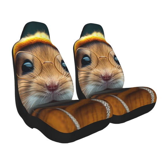 Uemuo Modern Yellow Sweater Guinea Pig Pattern Car Seat Covers for Front Seats Waterproof Seat Covers for Cars, Universal Auto Front Seats Protector Fits for Car-1