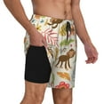 thumbnail image 1 of Uemuo Monkeys in the Jungle Pattern Mens Swim Trunks Quick Dry Board Shorts with Mesh Lining, Stretch Beach Shorts Quick Dry No-Chafing Board Shorts-Small, 1 of 9