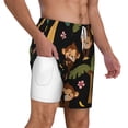 thumbnail image 1 of Uemuo Monkeys Swinging from Palms Pattern Mens Swim Trunks Quick Dry Board Shorts with Mesh Lining, Stretch Beach Shorts Quick Dry No-Chafing Board Shorts-XX-Large, 1 of 9