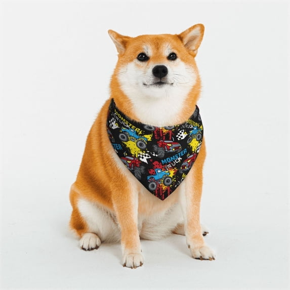 Uemuo Monster Car Summer Dog Bandanas,Cat Pet scarf,Soft Cotton Puppy Cat Scarfs Washable,Pets Gift-Medium