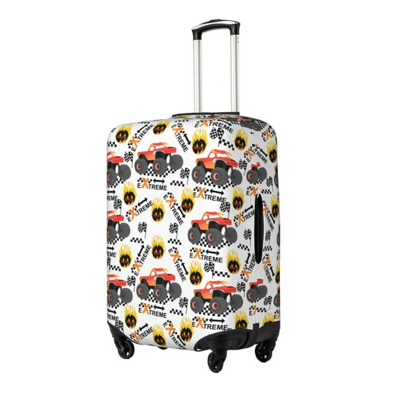 Uemuo Monster truck Printed Washable Luggage Cover - Fashion Suitcase Protector Fits 18-32 Inch Luggage-Small