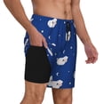 thumbnail image 1 of Uemuo Moon Lamb Pattern Mens Swim Trunks Quick Dry Board Shorts with Mesh Lining, Stretch Beach Shorts Quick Dry No-Chafing Board Shorts-, 1 of 9