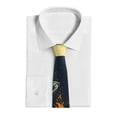 thumbnail image 1 of Uemuo Moonlit Skeleton Campfire Pattern Men's Necktie Classic Silk Tie Woven Jacquard Neck Ties Business Necktie Gift for Men, 1 of 1