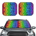 thumbnail image 1 of Uemuo Multicolored Butterflies Printed 2 PCS Car Windshield Sun Shade, Auto Sun Heat and UV Rays Blocker, Foldable Automotive Front Window Sunshade Protector, 1 of 7