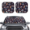 thumbnail image 1 of Uemuo Mushroom Doodle Printed 2 PCS Car Windshield Sun Shade, Auto Sun Heat and UV Rays Blocker, Foldable Automotive Front Window Sunshade Protector, 1 of 7