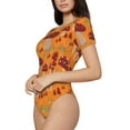 thumbnail image 1 of Uemuo Mushroom Pattern Women's One Piece Short Sleeve Swimsuit Rash Guard Surfing Modest Quick-drying Swimsuit Beach Essentials-Small, 1 of 9
