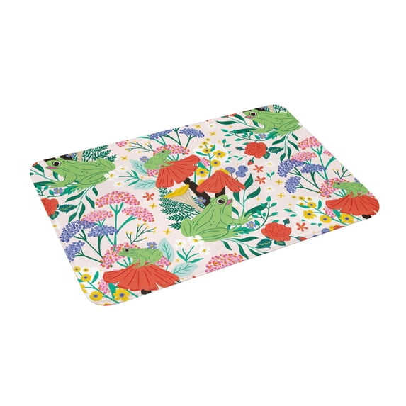 Uemuo Mushroom and Frogs Printed Door Mat Indoor Doormat 16"x24",Front Back Door Mats Non Slip Entrance Rugs,Inside Doormats for Entryway