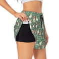 thumbnail image 1 of Uemuo Mushrooms Gnome Pattern Women's Athletic Shorts High Waisted Running Shorts with Liner Pockets Gym Elastic Workout Shorts-XX-Large, 1 of 9