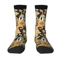 thumbnail image 1 of Uemuo Mushrooms Honeycomb Pattern Women's Crew Socks, Soft Durable Breathable Moisture-Wicking with Odor Control Cotton socks, 1 of 9