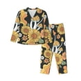 thumbnail image 1 of Uemuo Mushrooms Honeycomb Pattern Womens Pajama Sets,PJ Set for Women,Pajamas for Women Logo,Long Sleeve Pajama Set for Women,Soft Long Sleeve Top With Pants-X-Large, 1 of 9