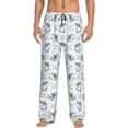 thumbnail image 1 of Uemuo Music Shark Pattern Men's Wide Leg Palazzo Lounge Pants with Pockets Light Weight Loose Comfy Casual Pajama Pants-Small, 1 of 9