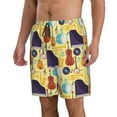 thumbnail image 1 of Uemuo Musical Instruments Pattern Men's Swim Trunks Hawaiian Beach Bathing Suit Swimsuits Beach Quick-Dry Shorts with Pockets-XX-Large, 1 of 9