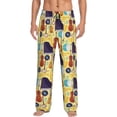 thumbnail image 1 of Uemuo Musical Instruments Pattern Men's Wide Leg Palazzo Lounge Pants with Pockets Light Weight Loose Comfy Casual Pajama Pants-X-Large, 1 of 9