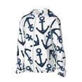 thumbnail image 1 of Uemuo Navy Blue Anchor Pattern Women's Full Zip UPF 50+ Sun Protection Hoodie Jacket Long Sleeve Sun Shirt Hiking Outdoor Performance with Pockets-3X-Large, 1 of 9