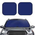 thumbnail image 1 of Uemuo Navy Blue Printed 2 PCS Car Windshield Sun Shade, Auto Sun Heat and UV Rays Blocker, Foldable Automotive Front Window Sunshade Protector, 1 of 7
