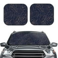 thumbnail image 1 of Uemuo Navy Dark Blue Printed 2 PCS Car Windshield Sun Shade, Auto Sun Heat and UV Rays Blocker, Foldable Automotive Front Window Sunshade Protector, 1 of 7