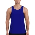 thumbnail image 1 of Uemuo Navy Pattern Men's Muscle Shirts Sleeveless Dry Fit Gym Workout Tank Top Lightweight Sports Tank Top Beach Tank Top, Loose-fit Sleeveless Shirt-Large, 1 of 7