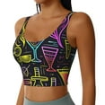 thumbnail image 1 of Uemuo Neon Bar Drinks Pattern Women's Sports Bra - High Impact Support, Breathable, and Comfortable Athletic Bra for Running, Yoga, and Workouts, 1 of 9