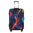 thumbnail image 1 of Uemuo Neon City Map Printed Washable Luggage Cover - Fashion Suitcase Protector Fits 18-32 Inch Luggage -Small, 1 of 9