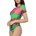 thumbnail image 1 of Uemuo Neon Desert Moon Pattern Women's One Piece Short Sleeve Swimsuit Rash Guard Surfing Modest Quick-drying Swimsuit Beach Essentials-, 1 of 9