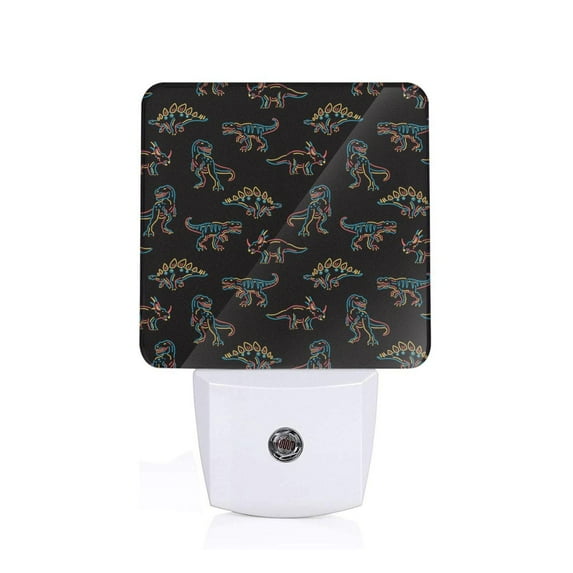 Uemuo Neon Dinosaur Night Light, Night Lights Plug into Wall, Dusk to Dawn Sensor Warm White Led Night Light 0.5W-EU